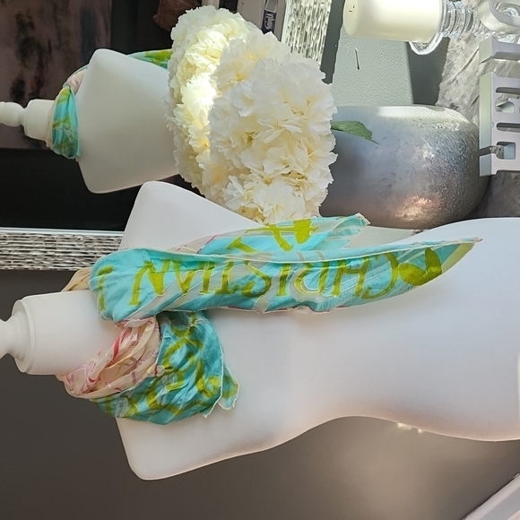 Vintage Christian Lacroix Paris Silk Scarf Sheer with Hearts - Picture 13 of 16